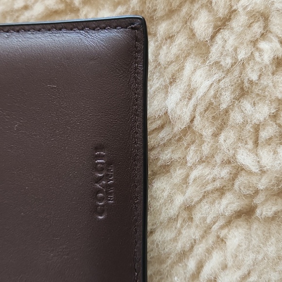 NWT Coach Men's 3-in-1 Compact ID Signature Mahogany Leather Wallet 🤎🎁 - Picture 5 of 16
